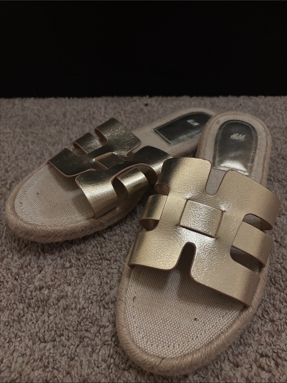 H&M Gold Cutout Slide Mules for Women